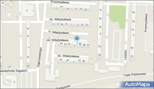 Żory, Osiedle Księcia Władysława, 3D, mapa Żor