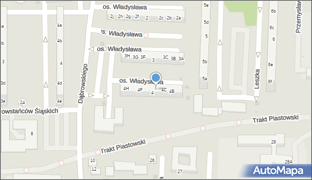 Żory, Osiedle Księcia Władysława, 4D, mapa Żor