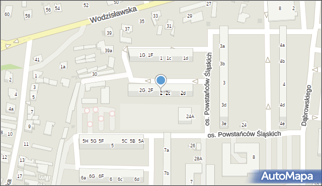 Żory, Osiedle Powstańców Śląskich, 2, mapa Żor