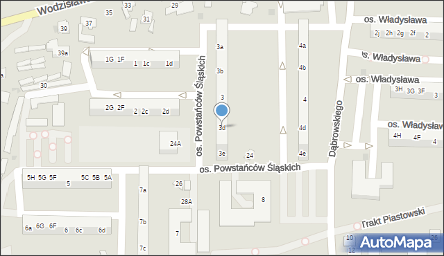 Żory, Osiedle Powstańców Śląskich, 3d, mapa Żor