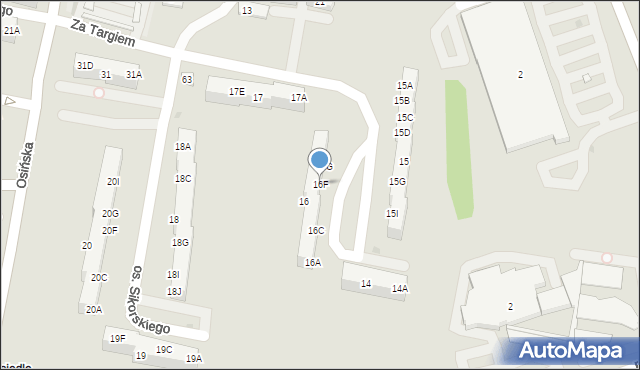 Żory, Osiedle Sikorskiego Władysława, gen., 16F, mapa Żor