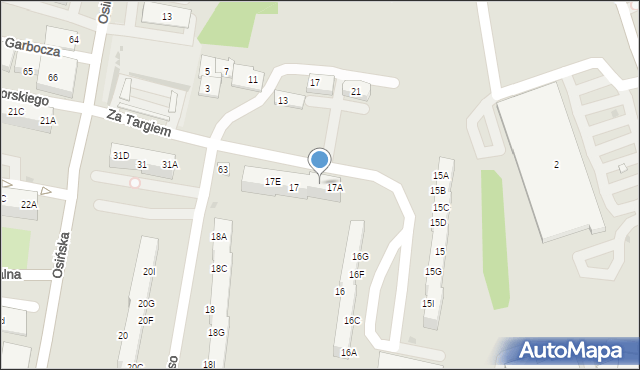 Żory, Osiedle Sikorskiego Władysława, gen., 17B, mapa Żor