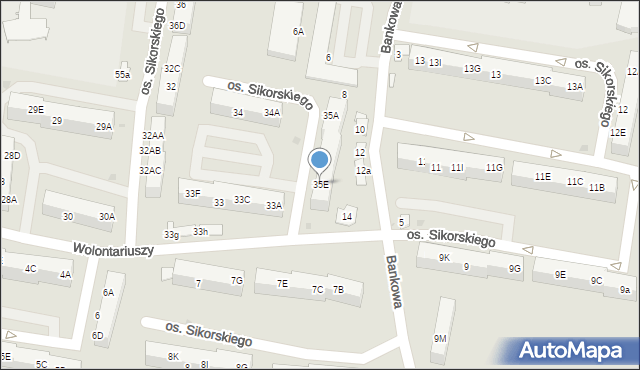 Żory, Osiedle Sikorskiego Władysława, gen., 35E, mapa Żor