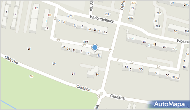 Żory, Osiedle Sikorskiego Władysława, gen., 3b, mapa Żor