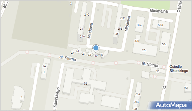 Żory, Osiedle Sikorskiego Władysława, gen., 40, mapa Żor