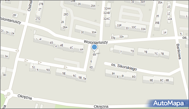 Żory, Osiedle Sikorskiego Władysława, gen., 6A, mapa Żor