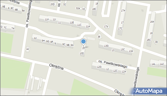 Żory, Osiedle Pawlikowskiego, 10, mapa Żor