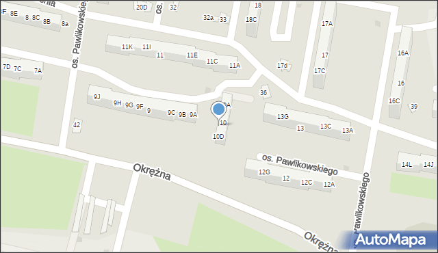 Żory, Osiedle Pawlikowskiego, 10C, mapa Żor