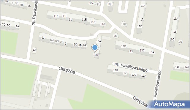 Żory, Osiedle Pawlikowskiego, 10D, mapa Żor