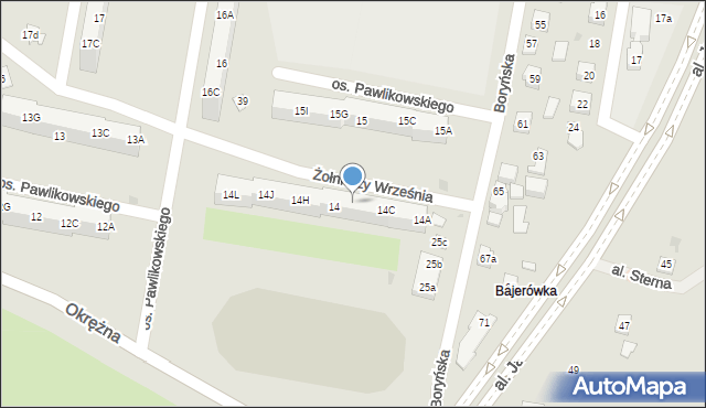 Żory, Osiedle Pawlikowskiego, 14E, mapa Żor