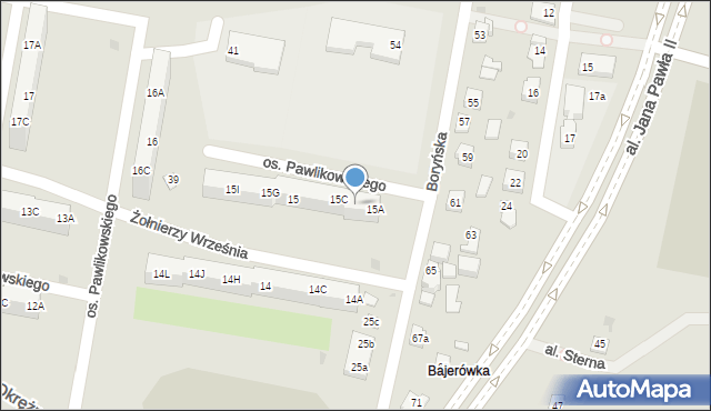 Żory, Osiedle Pawlikowskiego, 15B, mapa Żor