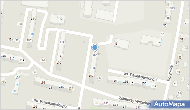 Żory, Osiedle Pawlikowskiego, 16A, mapa Żor