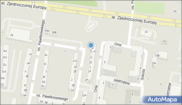 Żory, Osiedle Pawlikowskiego, 1B, mapa Żor