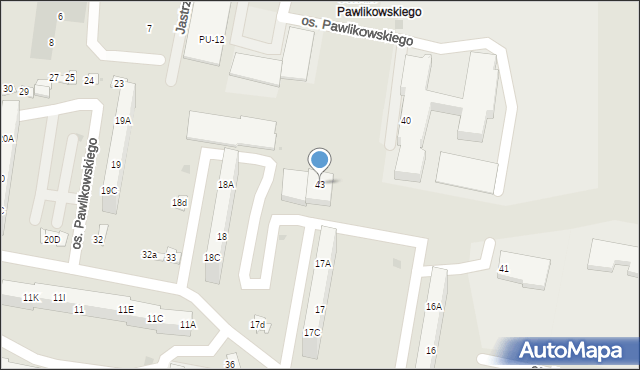 Żory, Osiedle Pawlikowskiego, 43, mapa Żor
