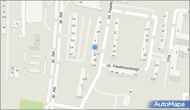 Żory, Osiedle Pawlikowskiego, 4C, mapa Żor