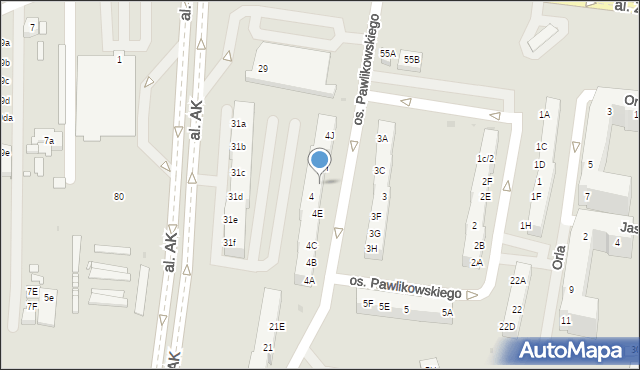 Żory, Osiedle Pawlikowskiego, 4G, mapa Żor