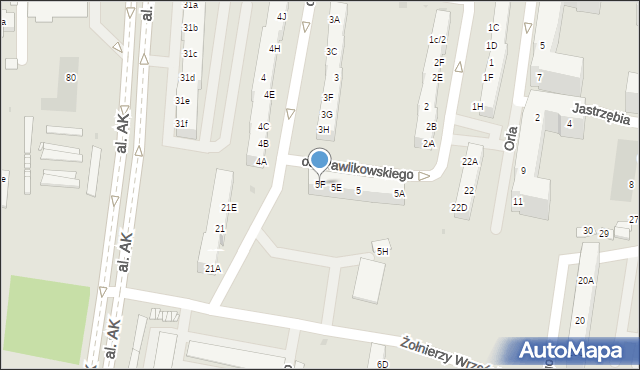 Żory, Osiedle Pawlikowskiego, 5F, mapa Żor