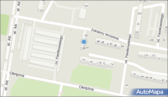 Żory, Osiedle Pawlikowskiego, 6A, mapa Żor