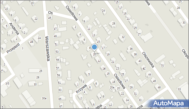 Żuromin, Osiedlowa, 10, mapa Żuromin