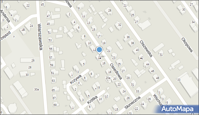 Żuromin, Osiedlowa, 14, mapa Żuromin