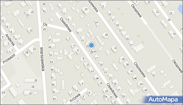 Żuromin, Osiedlowa, 15, mapa Żuromin