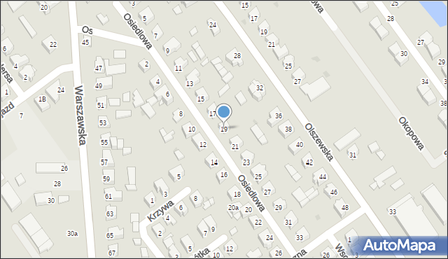 Żuromin, Osiedlowa, 19, mapa Żuromin