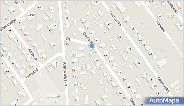 Żuromin, Osiedlowa, 2, mapa Żuromin