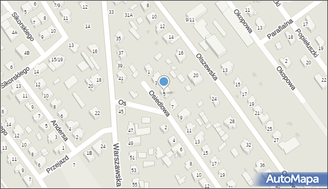 Żuromin, Osiedlowa, 5, mapa Żuromin