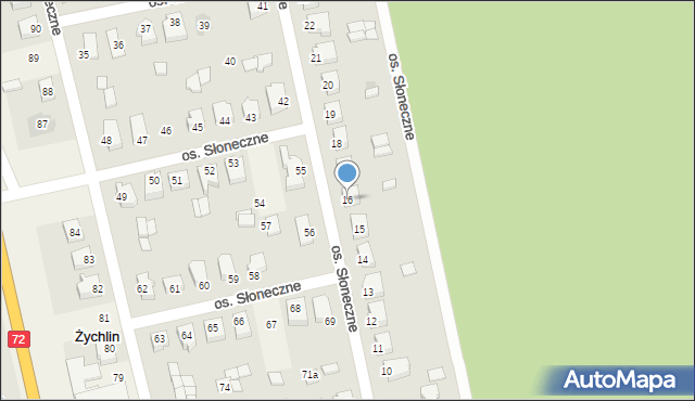 Żychlin, Osiedle Słoneczne, 16, mapa Żychlin