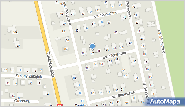 Żychlin, Osiedle Słoneczne, 47, mapa Żychlin
