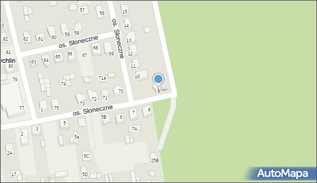 Żychlin, Osiedle Słoneczne, 9, mapa Żychlin