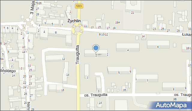 Żychlin, Osiedle Traugutta Romualda, gen., 2, mapa Żychlin