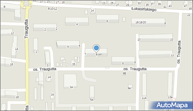 Żychlin, Osiedle Traugutta Romualda, gen., 7, mapa Żychlin