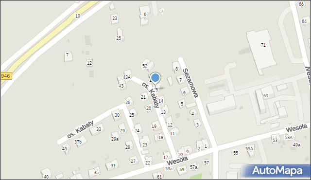 Żywiec, Osiedle Kabaty, 15, mapa Żywiec