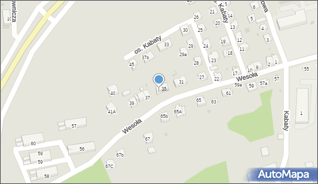 Żywiec, Osiedle Kabaty, 36, mapa Żywiec