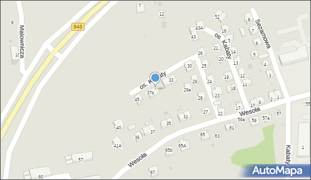 Żywiec, Osiedle Kabaty, 37A, mapa Żywiec