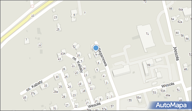 Żywiec, Osiedle Kabaty, 7, mapa Żywiec