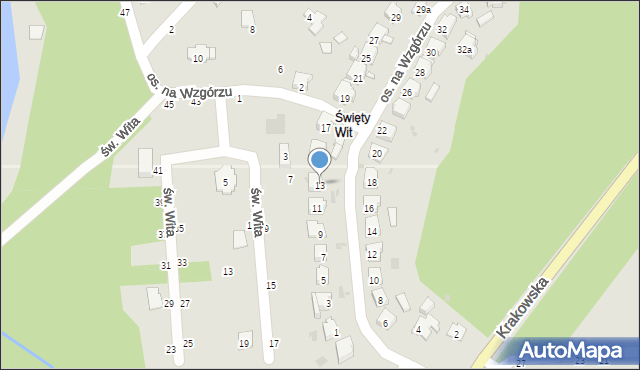 Żywiec, Osiedle na Wzgórzu, 13, mapa Żywiec