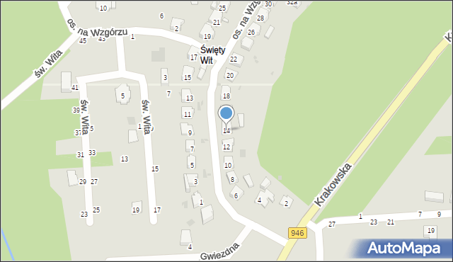 Żywiec, Osiedle na Wzgórzu, 14, mapa Żywiec