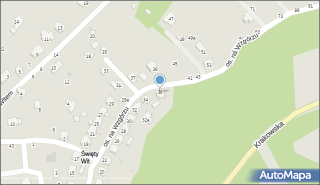 Żywiec, Osiedle na Wzgórzu, 36, mapa Żywiec