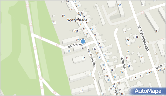 Żywiec, Osiedle Parkowe, 17, mapa Żywiec
