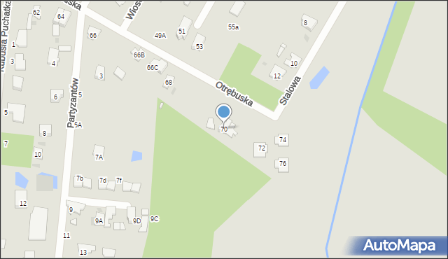 Brwinów, Otrębuska, 70, mapa Brwinów