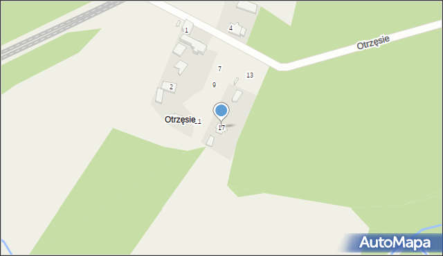 Chwostek, Otrzęsie, 17, mapa Chwostek