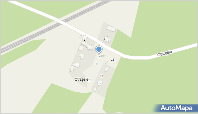 Chwostek, Otrzęsie, 7, mapa Chwostek