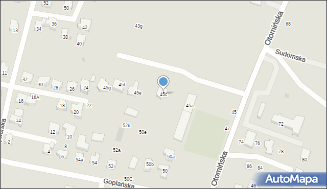Gdańsk, Otomińska, 45c, mapa Gdańska