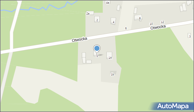 Glina, Otwocka, 1, mapa Glina