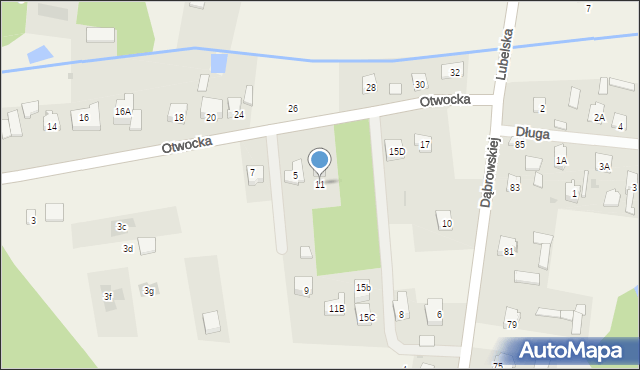 Glina, Otwocka, 11, mapa Glina