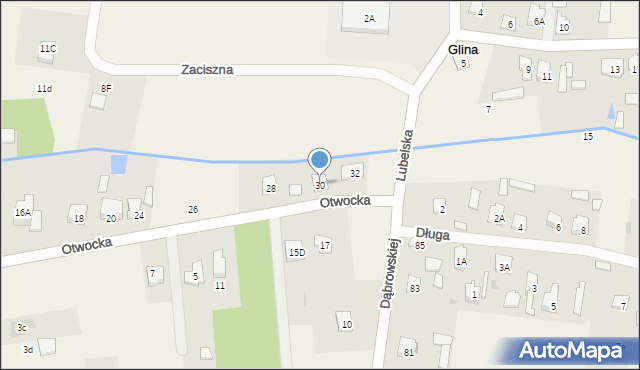 Glina, Otwocka, 30, mapa Glina