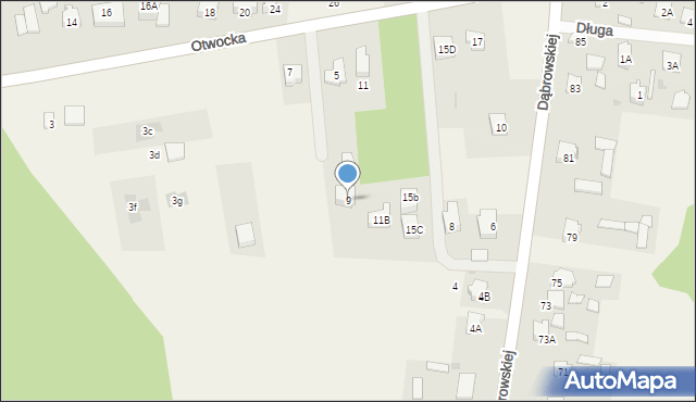 Glina, Otwocka, 9, mapa Glina