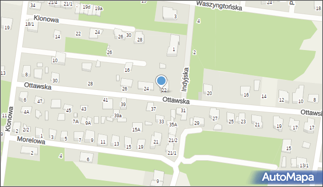 Grabówka, Ottawska, 22a, mapa Grabówka